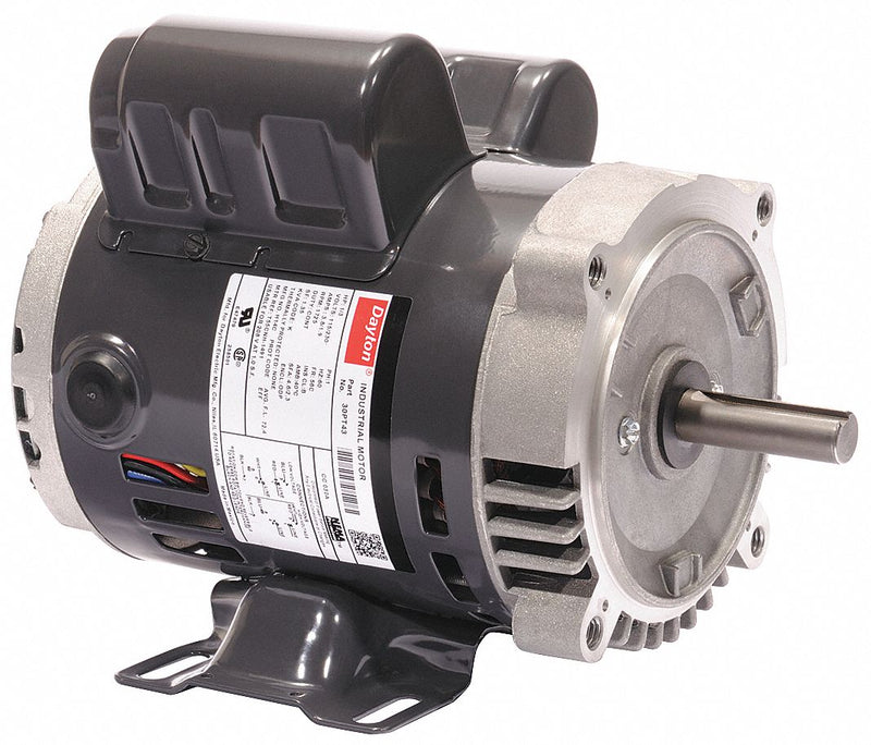 Dayton 1/2 HP, General Purpose Motor, Capacitor-Start/Run, 1725 Nameplate RPM, 115/230 Voltage - 30PT44