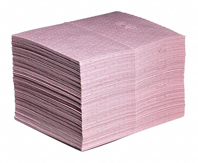 New Pig 20 in Absorbent Pad, Fluids Absorbed: Chemical, Hazmat, Heavy, 22 gal, 100 PK - MAT301
