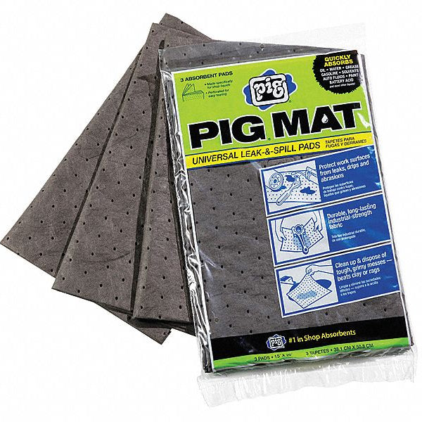 New Pig PIG Absorbent Mat Pad Gray:Facility Safety and Maintenance