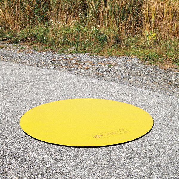 New Pig Drain Cover, 5/16 in Thickness, 30 in Diameter, Urethane/Vinyl Material, For Drain Shape Circle - PLR430