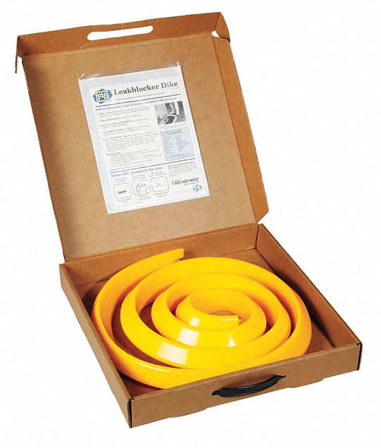 New Pig Barrier Dike, Yellow, 10 ft x 2 1/4 in x 1 3/8 in - PLR212