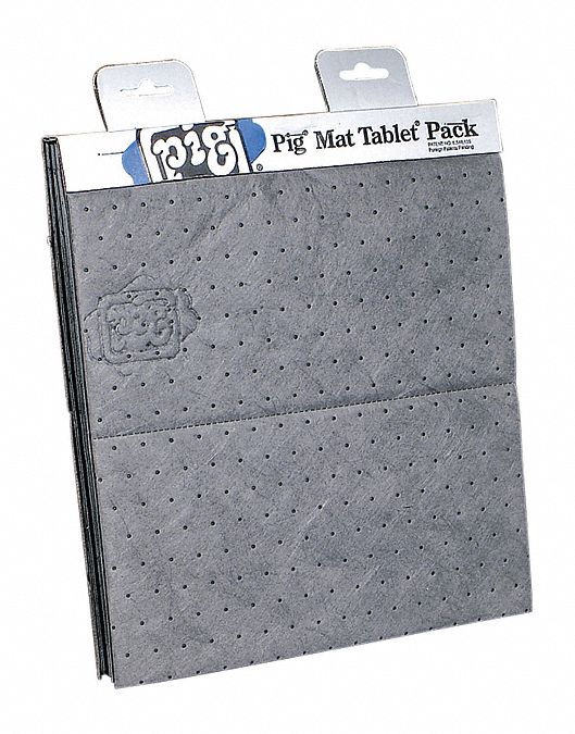 New Pig 15 in Absorbent Pad, Fluids Absorbed: Universal, Light, 13.7 gal, 180 PK - MAT124