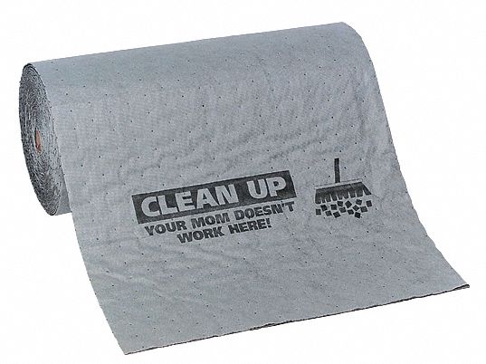 New Pig 75 ft Absorbent Roll, Fluids Absorbed: Universal, Heavy, 13.5 gal, 1 EA - MAT608-81