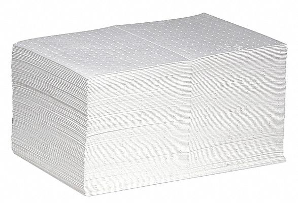 New Pig 20 in Absorbent Pad, Fluids Absorbed: Oil-Based Liquids, Medium, 18 gal, 100 PK - MAT455