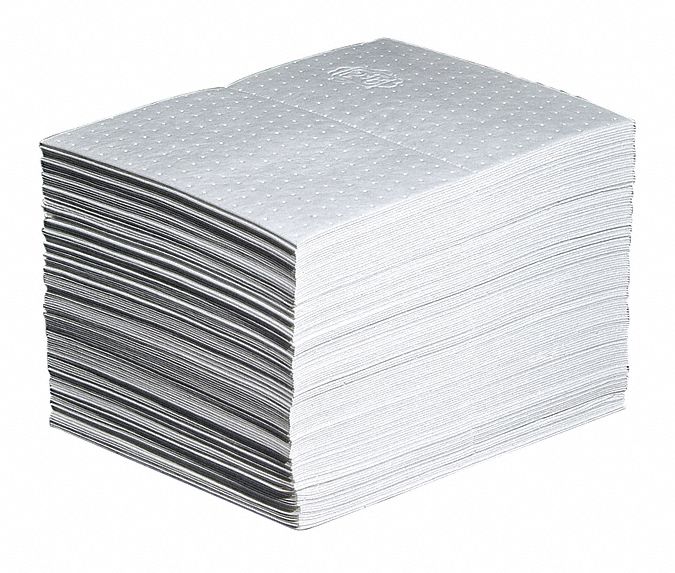 New Pig 20 in Absorbent Pad, Fluids Absorbed: Oil-Based Liquids, Medium, 21.7 gal, 125 PK - MAT460