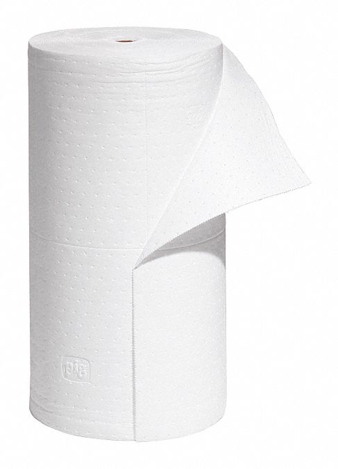 New Pig 200 ft Absorbent Roll, Fluids Absorbed: Oil-Based Liquids, Medium, 42.5 gal, 1 EA - MAT461