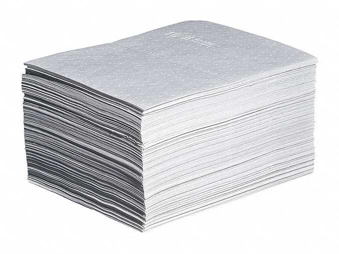 New Pig 20 in Absorbent Pad, Fluids Absorbed: Oil-Based Liquids, Light, 22 gal, 200 PK - MAT215