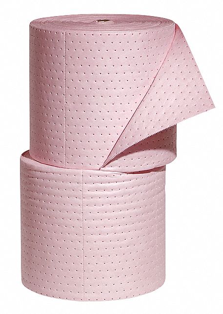 New Pig 150 ft Absorbent Roll, Fluids Absorbed: Chemical, Hazmat, Heavy, 40 gal, 2 PK - MAT320