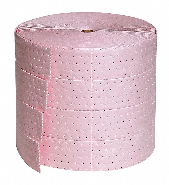 New Pig 150 ft Absorbent Roll, Fluids Absorbed: Chemical, Hazmat, Heavy, 19.6 gal, 1 EA - MAT343