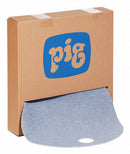 New Pig 22 in dia Drum Top Absorbent Pad, Fluids Absorbed: Universal, Light, 12 gal, 25 PK - BLU255