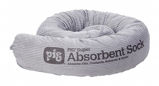 New Pig Absorbent Sock, Universal, 24 gal, 3 ft 6 in, Cellulose - PIG210