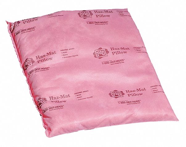 New Pig Absorbent Pillow, Chemical, Hazmat, 10 gal, 17 in x 16 in, Polypropylene - HR7015