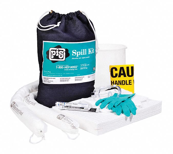 New Pig Spill Kit/Station, Bag, Oil-Based Liquids, 6 gal - KIT406