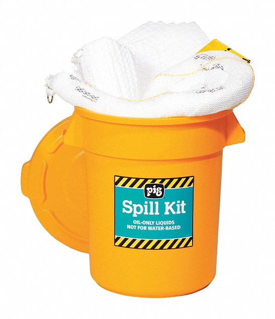 New Pig Spill Kit/Station, Drum, Oil-Based Liquids, 12.5 gal - KIT4300