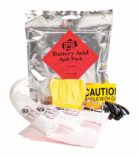 New Pig Spill Kit, Neutralizes Battery Acid, Pads, Socks - KIT353