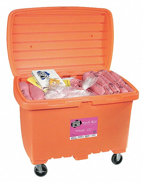 New Pig Spill Kit/Station, Cart, Chemical, Hazmat, 74 gal - KIT379-OR