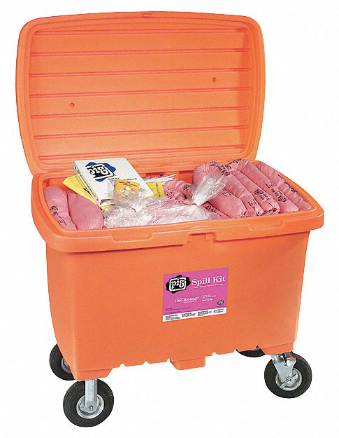 New Pig Spill Kit/Station, Cart, Chemical, Hazmat, 74 gal - KIT380-OR