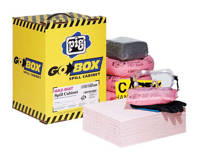 New Pig Spill Kit/Station, Box, Chemical, Hazmat, 5.5 gal - KIT390