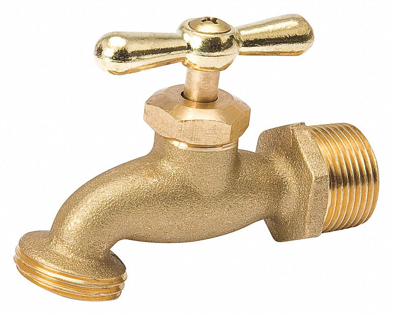 Top Brand 1/2 in MPT Brass Hose Bibb, Standard - 103-003NL