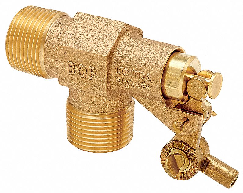 BOB Pipe-Mount Float Valve, 1/4 in -20 Rod Thread, Lead Free Brass - R400-3/8-LF