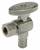 Zurn Polished Chrome Plate Quarter-Turn Supply Stop, Barb Inlet Type, 160 psi - QQTV60GX