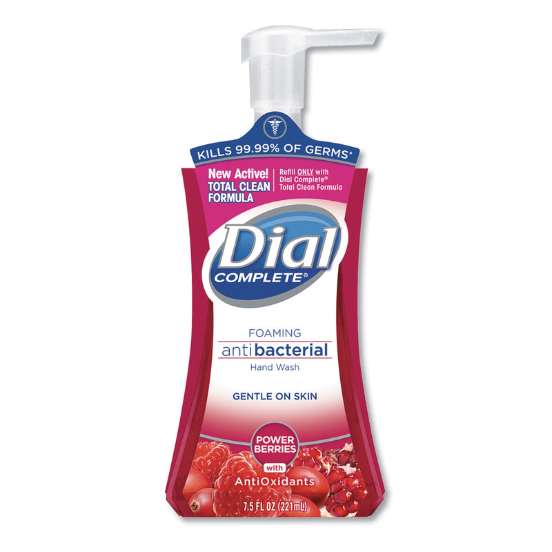 Dial Antibacterial Foaming Hand Wash, Power Berries, 7.5 Oz Pump Bottle, 8/Carton - DIA03016CT