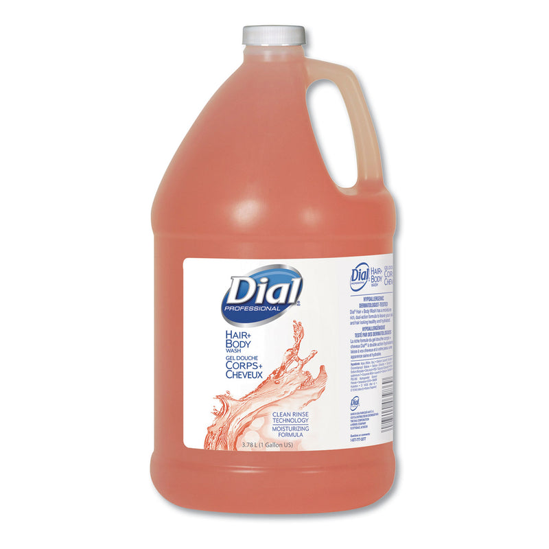 Dial Body And Hair Care, 1 Gal Bottle, Gender-Neutral Peach Scent, 4/Carton - DIA03986