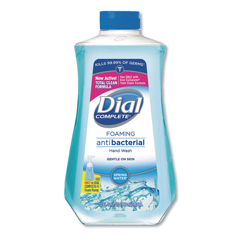 Dial Antibacterial Foaming Hand Wash, Spring Water Scent, 32 Oz Bottle, 6/Carton - DIA09027CT