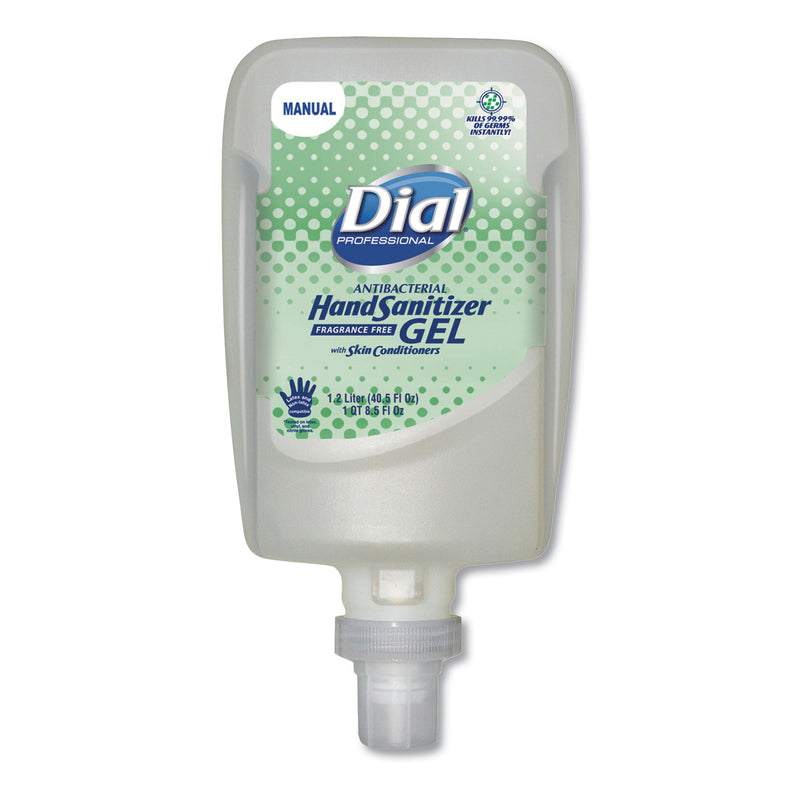 Dial Gel Hand Sanitizer, 0.31 Gal, Bottle, Unscented, 3/Carton - DIA16706