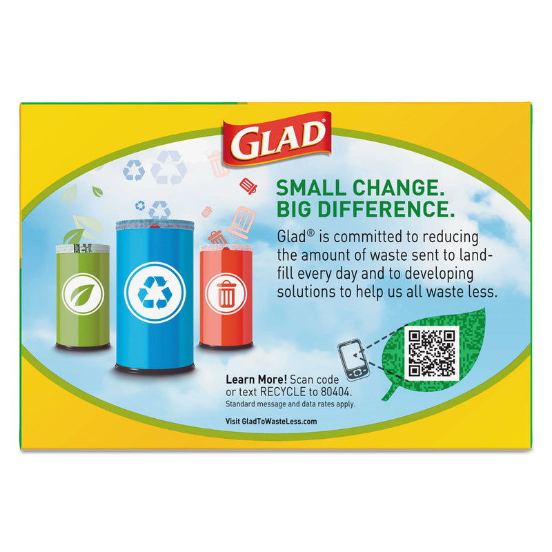 Glad Recycling Tall Kitchen Drawstring Trash Bags, 13 Gal, 0.9 Mil, 24" X 27.38", Clear, 45/Box - CLO78543