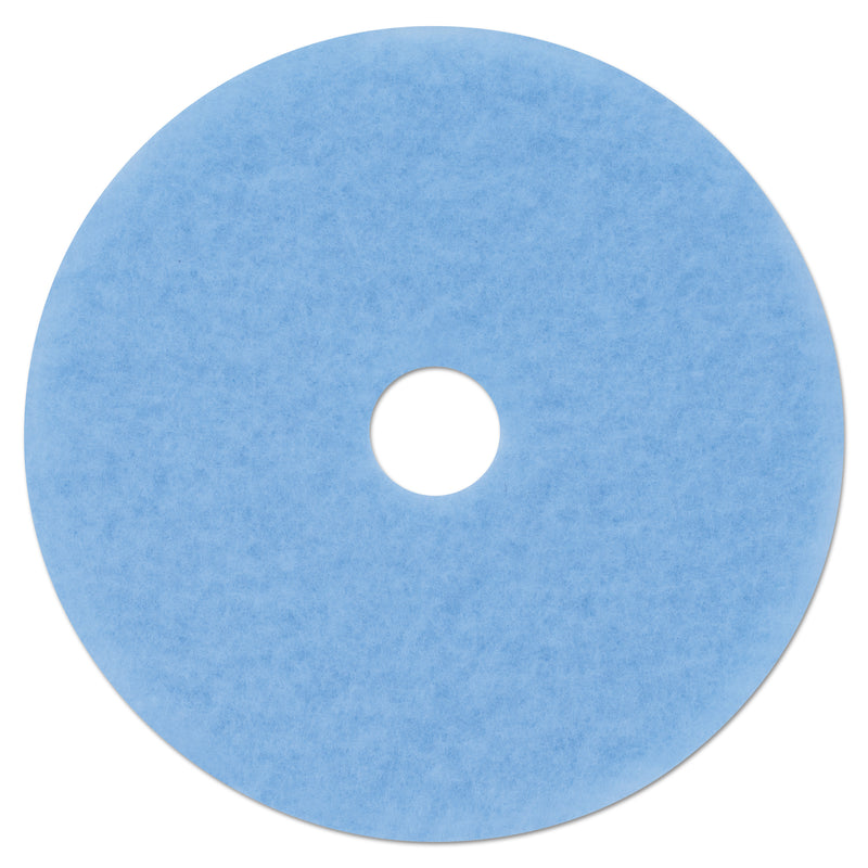 3M Hi-Performance Burnish Pad 3050, 21" Diameter, Sky Blue, 5/Carton - MMM59829