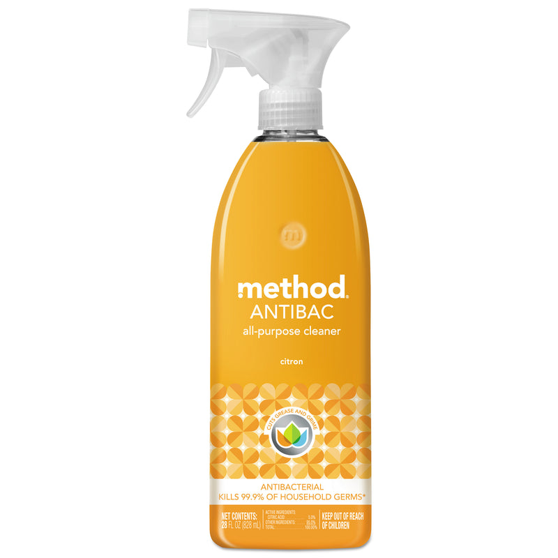 Method Antibacterial Spray, Citron Scent, 28 Oz Plastic Bottle, 8/Carton - MTH01743CT