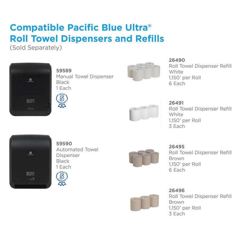 Georgia-Pacific Pacific Blue Ultra Paper Towel Dispenser, Manual, 12.9 X 9 X 16.8, Black - GPC59589