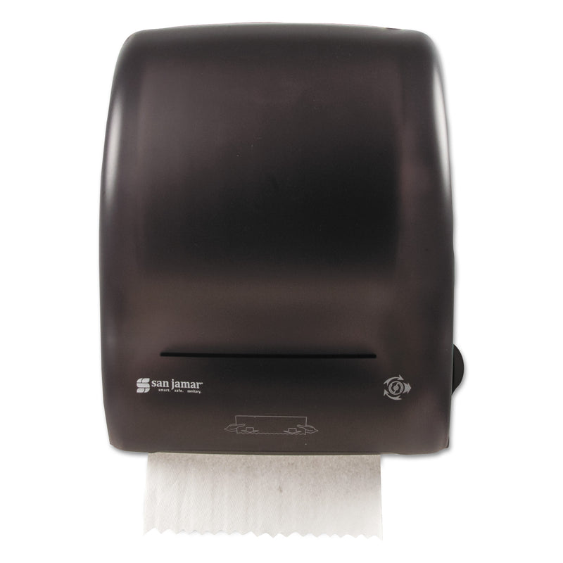 San Jamar Simplicity Mechanical Roll Towel Dispenser, 15.25" X 13" X 10.25", Black - SJMT7400TBK