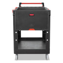 Rubbermaid Heavy Duty Adaptable Utility Cart, 2 Shelves, 25.2W X 51.5D X 36H, Black - RCP1997208