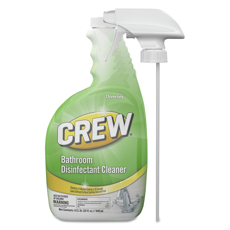 Diversey Crew Bathroom Disinfectant Cleaner, Floral Scent, 32 Oz Spray Bottle, 4/Ct - DVOCBD540199