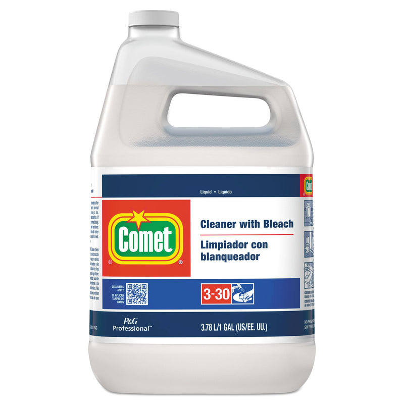 Cleaner with Bleach, Liquid, One Gallon Bottle, 3/Carton