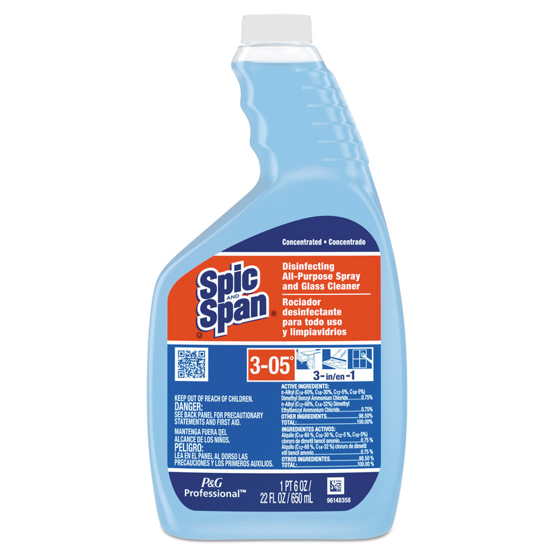Spic and Span Disinfecting All-Purpose Spray And Glass Cleaner, Concentrate Liquid, 22 Oz, 3/Carton - PGC08636