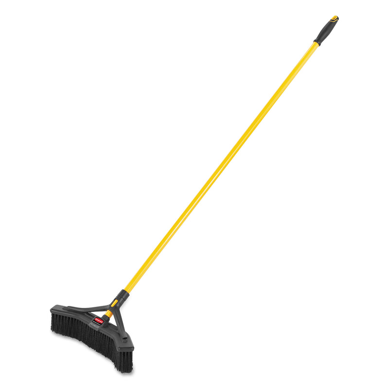 Rubbermaid Maximizer Push-To-Center Broom, 18", Polypropylene Bristles, Yellow/Black - RCP2018727
