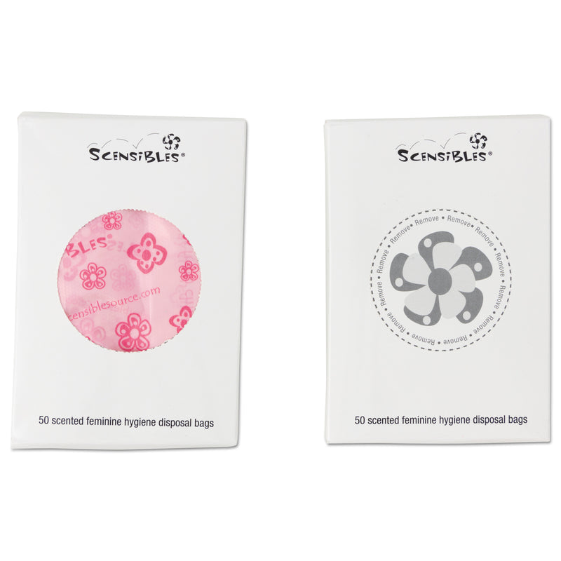 Hospeco Scensibles Personal Disposal Bags, 3.38" X 9.75", Pink, 1,200/Carton - HOSSBX50