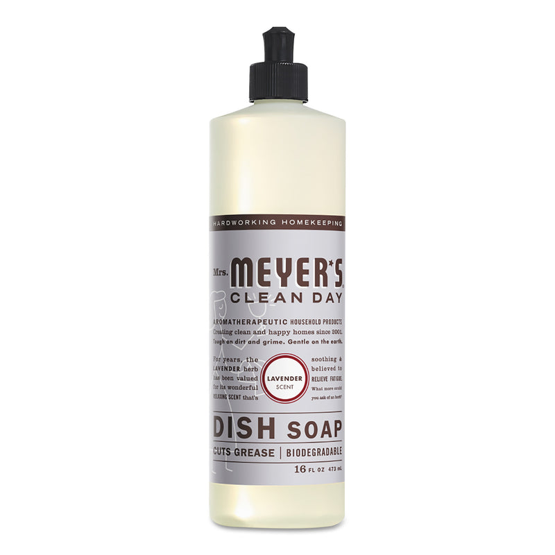 Mrs Meyer's Dish Soap, Lavender Scent, 16 Oz Bottle, 6/Carton - SJN650391