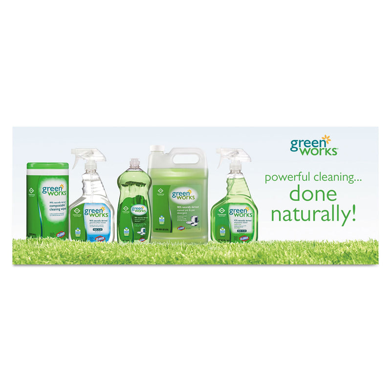 Green Works Compostable Cleaning Wipes, 7 X 7 1/2, Original Scent, 62/Canister, 6/Carton - CLO30380CT