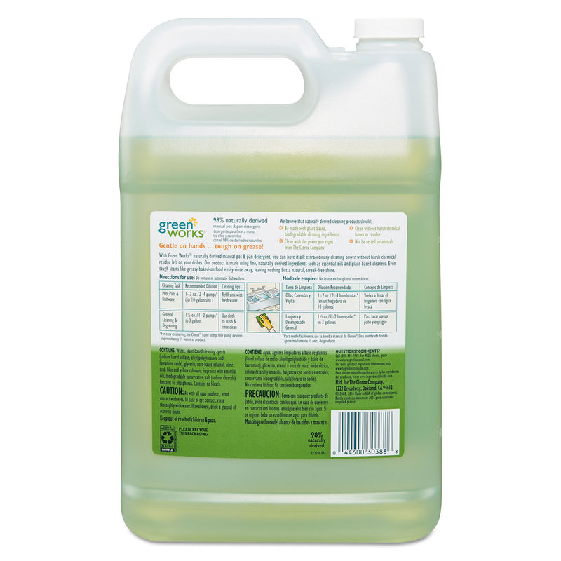 Green Works Manual Pot And Pan Dishwashing Liquid, 128 Oz Bottle - CLO30388