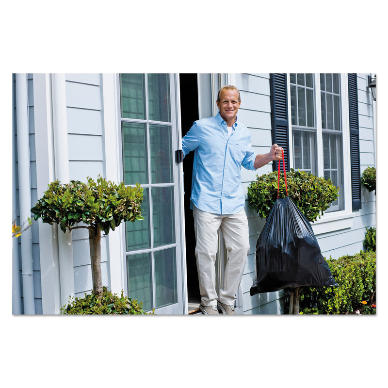 Glad Drawstring Large Trash Bags, 30 Gal, 1.05 Mil, 30" X 33", Black, 90/Carton - CLO78966
