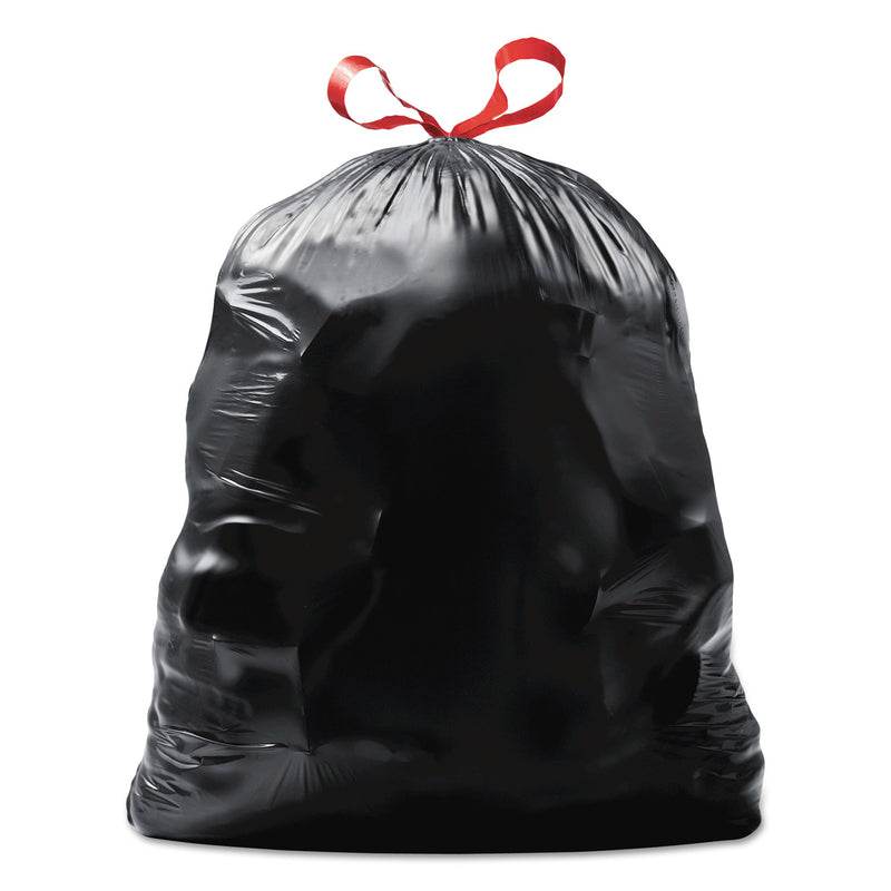 Glad Drawstring Large Trash Bags, 30 Gal, 1.05 Mil, 30" X 33", Black, 15/Box - CLO78966BX