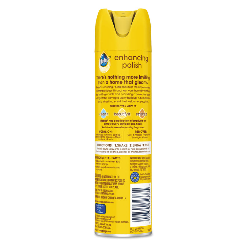 Pledge Furniture Polish, Orange Clean Scent, 9.7 Oz Aerosol, 12/Ct - SJN697834