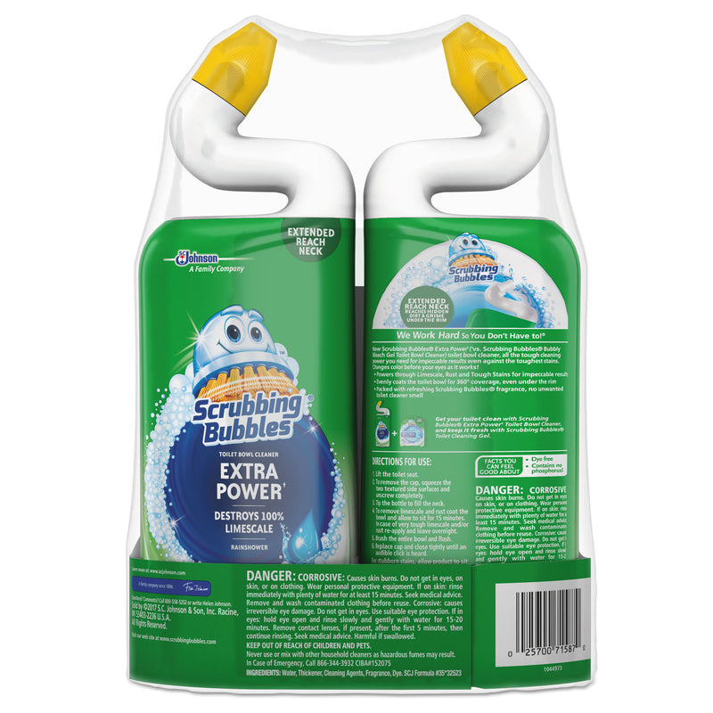 Scrubbing Bubbles Extra Power Toilet Bowl Cleaner, Rainshower, 24 Oz Bottle, 2/Pk, 6 Packs/Carton - SJN696208