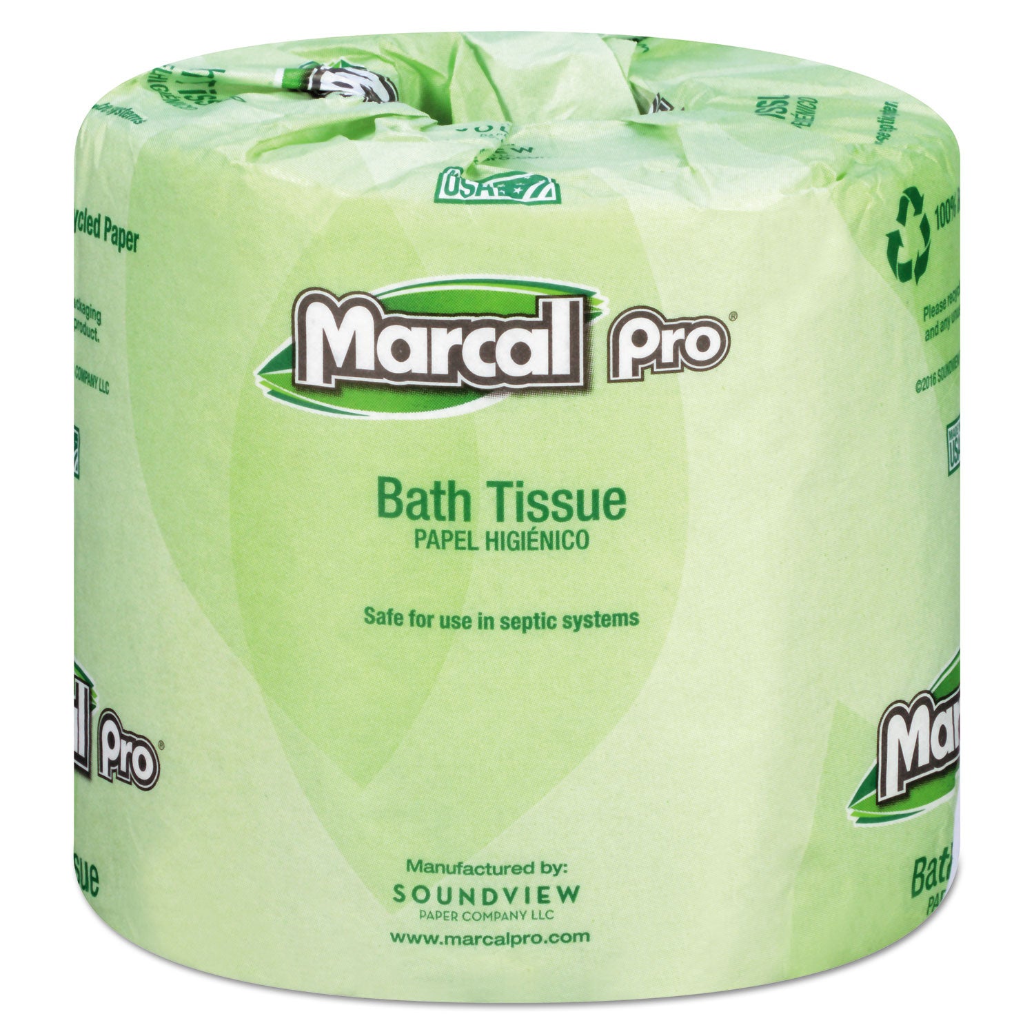 Marcal Paper 100% Recycled Bathroom Tissue, Septic Safe, 2-Ply, White, 242 Sheets/Roll, 48 Rolls/Carton - MRC3001