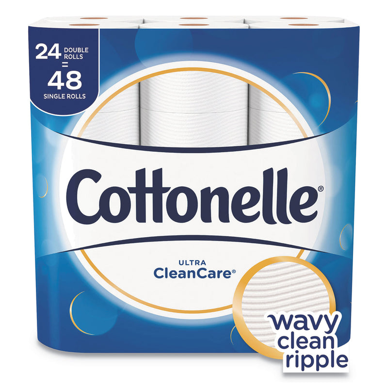 Cottonelle Ultra Cleancare Toilet Paper, Strong Tissue, Septic Safe, 1 Ply, White, 170 Sheets/Roll, 24 Rolls/Pack, 2 Packs/Carton - KCC47766