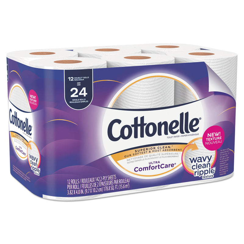 Cottonelle Ultra Comfortcare Toilet Paper, Soft Tissue, Septic Safe, 2 Ply, 142/Roll, 12 Rolls/Pack, 4 Packs/Carton - KCC48605